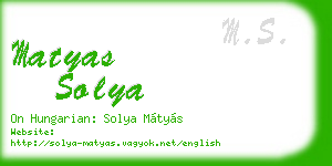 matyas solya business card