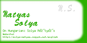 matyas solya business card